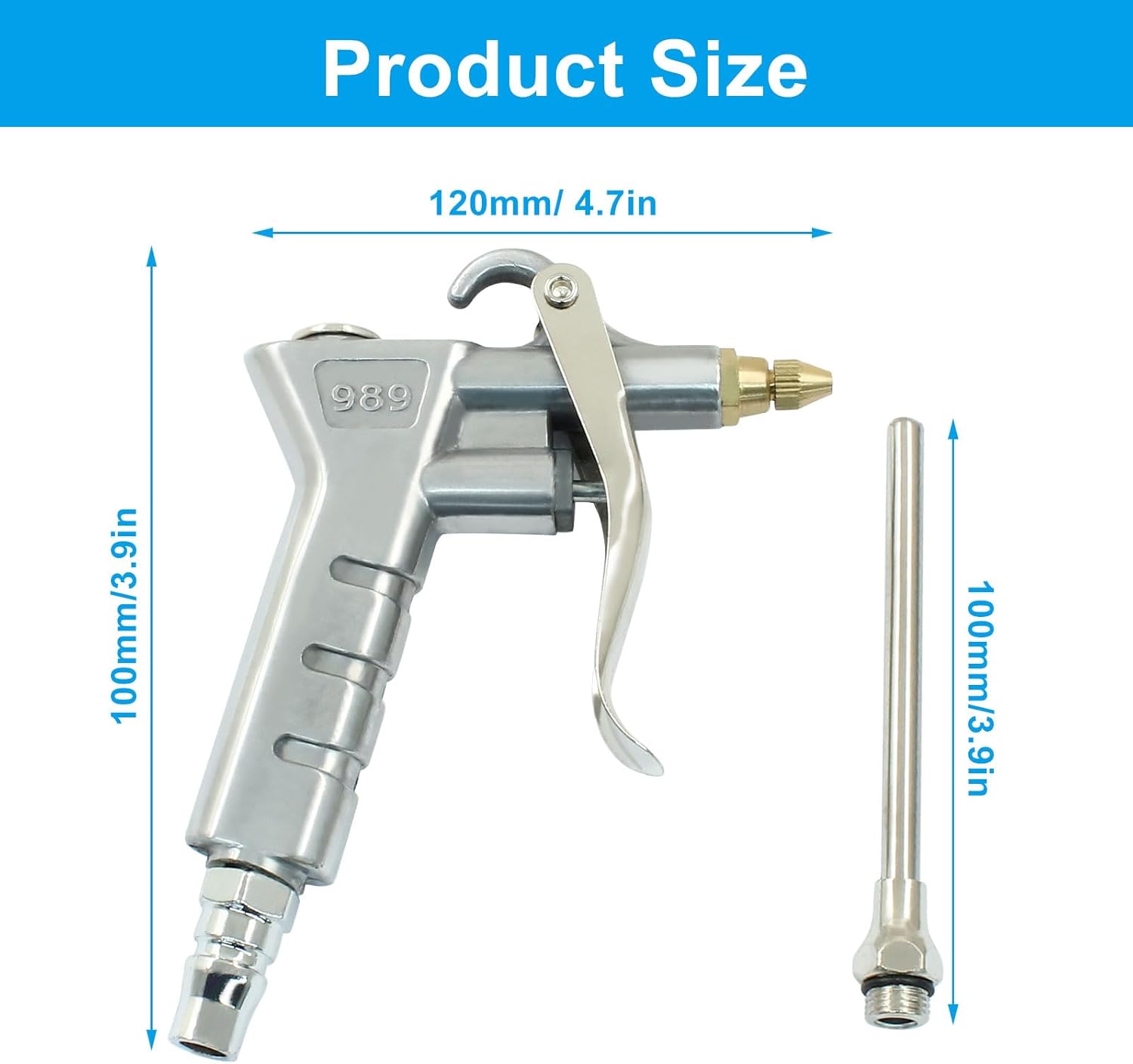 Air Blow Gun, High Pressure Nozzle Dust Cleaning Tool, Air Compressor Accessory Tool Air Blower Nozzle Gun for Automotive/Workshop/Home Use