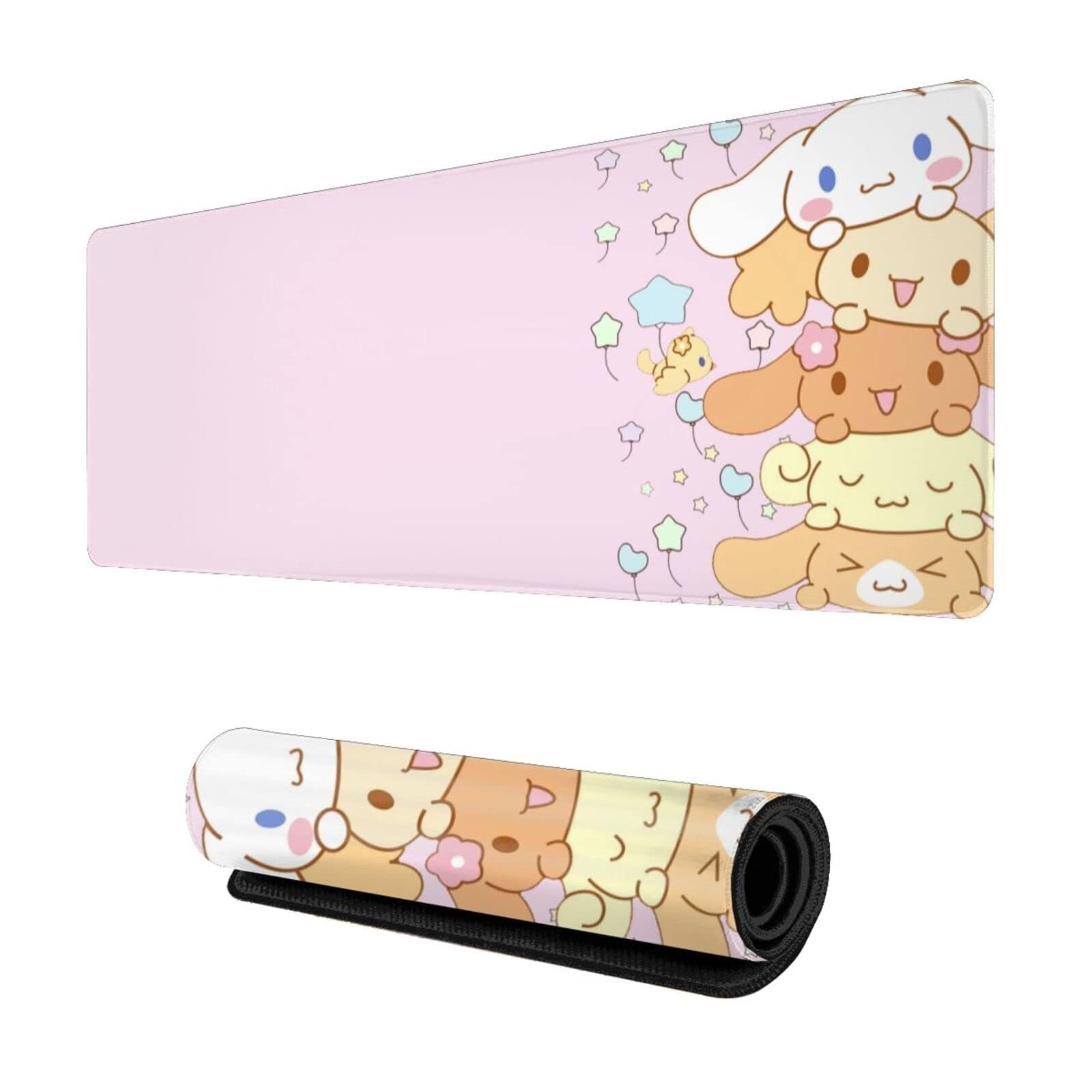 Generic Kawaii Large Pink Gaming Mouse Pad, 11.8" x 31.5" (30cm x 80cm), Polyester, Non-Slip, Waterproof, Extended Full Desk, Cute Anime Design, Perfect for Gaming, Office, Gift