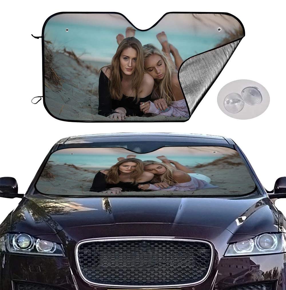 Pare-soleil Personnalisé Pour Voiture : Texte, Logo Ou Photo ! Protection UV, Pliable, Pour Voitures, SUV, Camions - Blanc 130x70 Cm