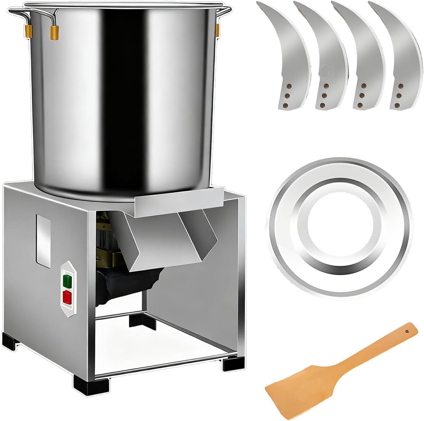 Hachoir-Broyeur Électrique Professionnel - Acier Inoxydable 304, 4 Lames, Moteur 2800 TR/Min - Haut Rendement pour Ferme et Cuisine Pro,1500W