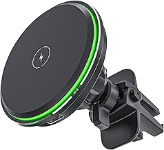 Tigratigro Caricabatterie Wireless Magnetico per Auto Qi 15W,Ricarica Veloce, Supporto Auto Mag-safe, Compatibile con Mag-Safe per iPhone 12/13/14/15/16 Serie