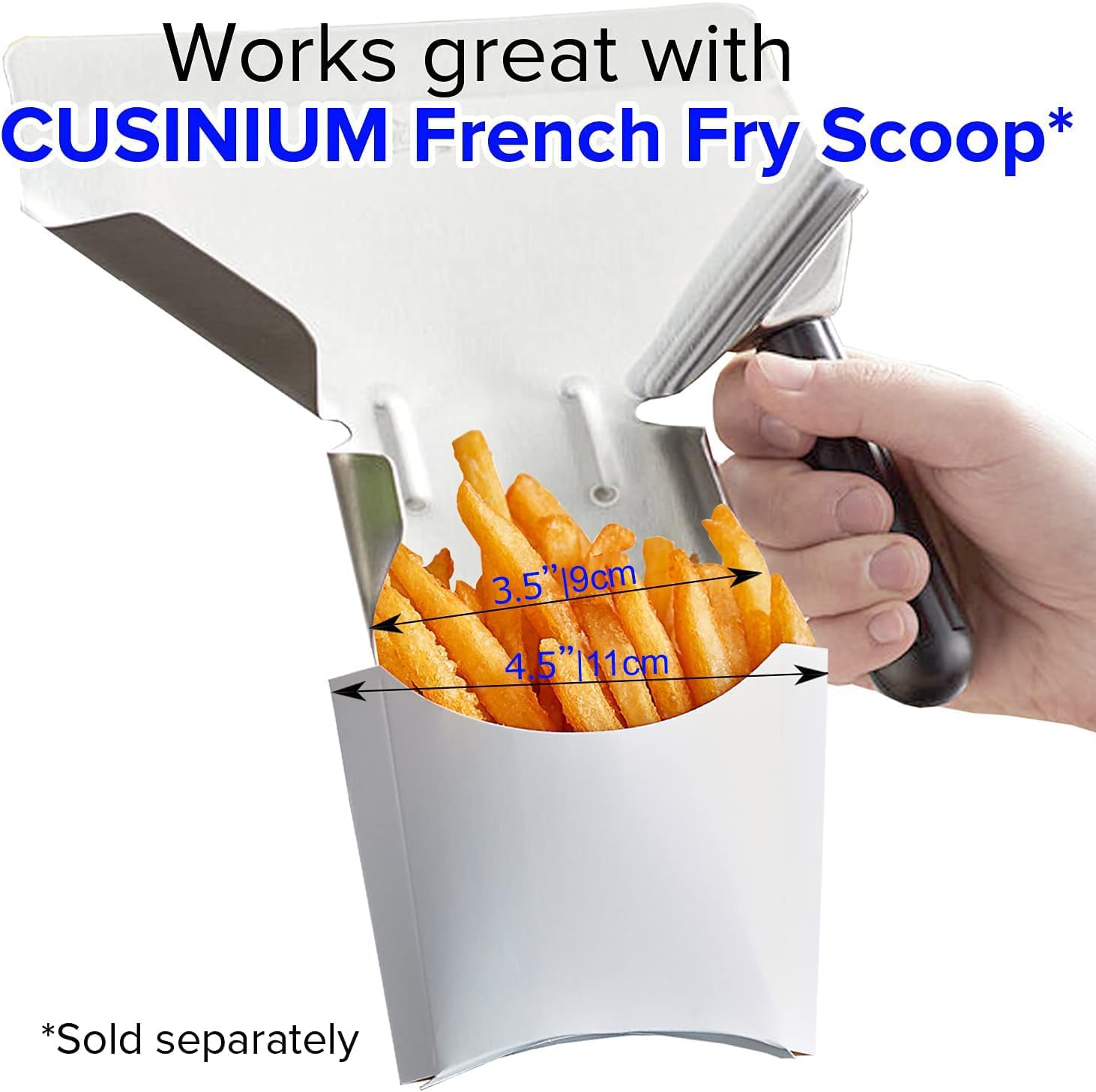 CUSINIUM [4 oz 50-Pack Small White French Fry Containers - Disposable French Fries Holders image 4