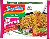 Indomie Fideos instantáneos, Mi Goreng Pedas, picante - 80 gr (Paquete de 6)