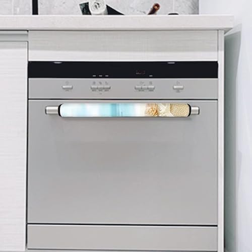 Miniatura 7 de Juego de 4 fundas lavables para manijas de puerta de refrigerador, protector antideslizante para nevera, horno, mantiene alejadas las huellas