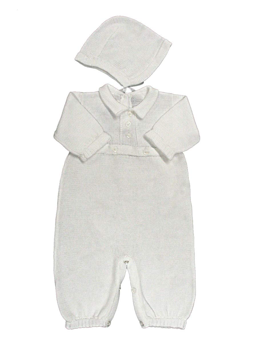 Baby's Trousseau Placket Button Detail Romper with Hat (9 Months)
