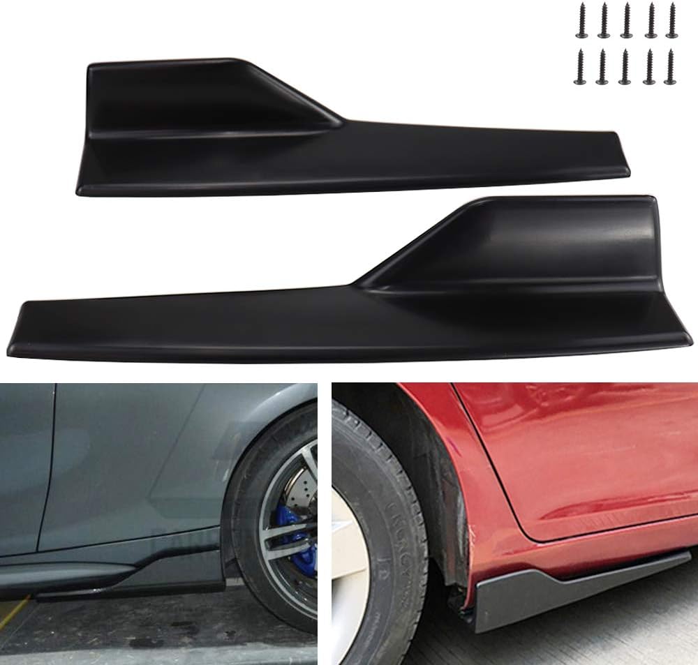 Universal Car Side Skirts Rear Sideskirt Diffuser Extensions Splitters Lip Winglet Body Kit Wings Canard Trim 1 Pair Black 45cm/86cm (450mm Black)