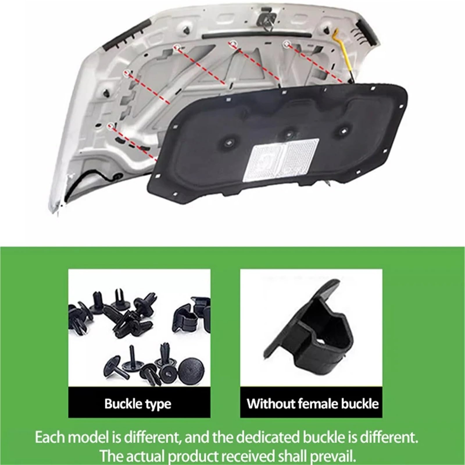YPLVWSOYQ Compatible Avec Peugeot 308 Pour T7 2007 2008 2009 2010 2011 2012 2013 Tapis De Moteur De Capot Avant De Voiture Isolation Insonorisée Tampon De Coton Thermique(Style A