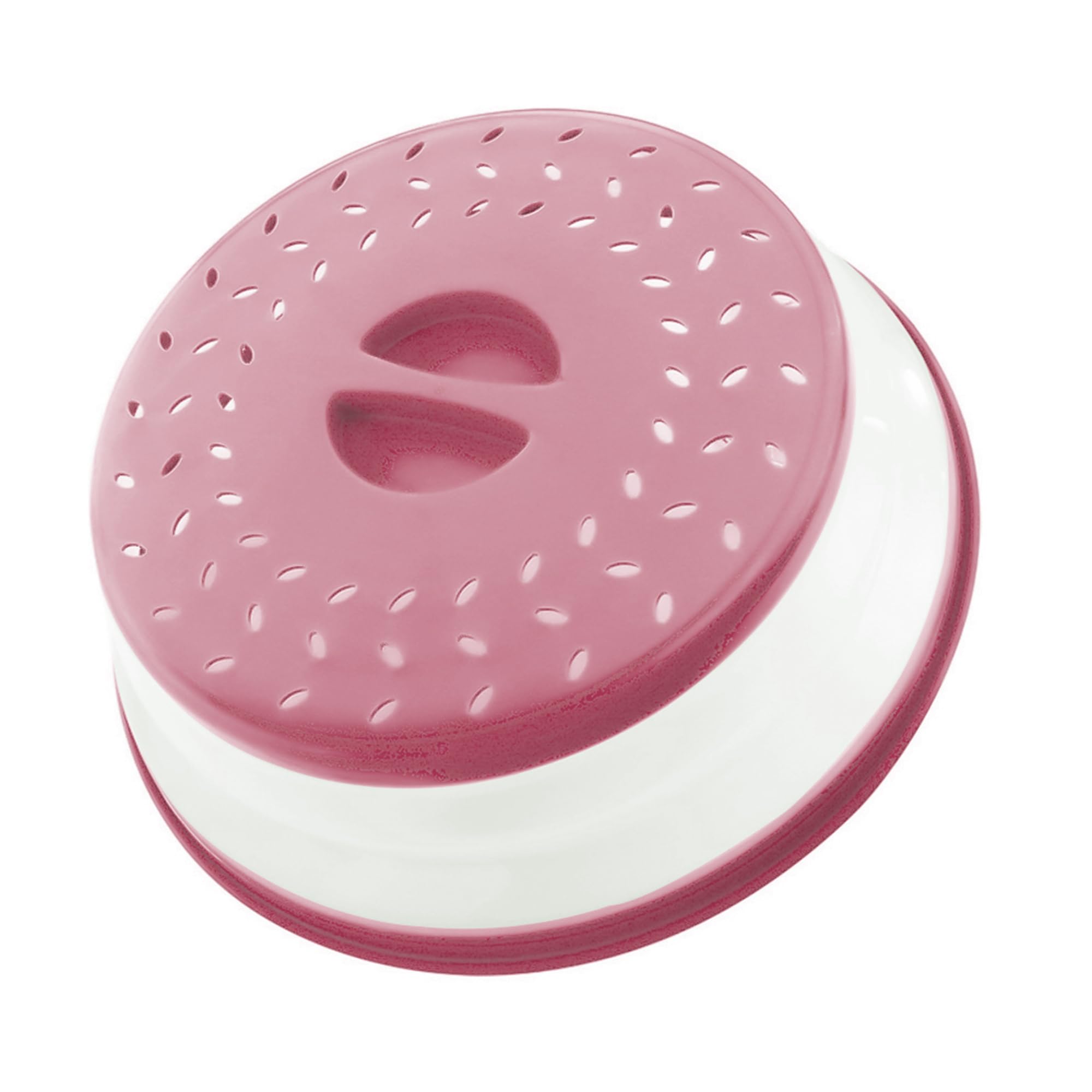Collapsible Microwave Splatter Cover, 10.5 Inch, Dishwasher-safe, Microwave Plate Cover With Steam Vent，BPA-Free Silicone & Plastic (Dark pink)