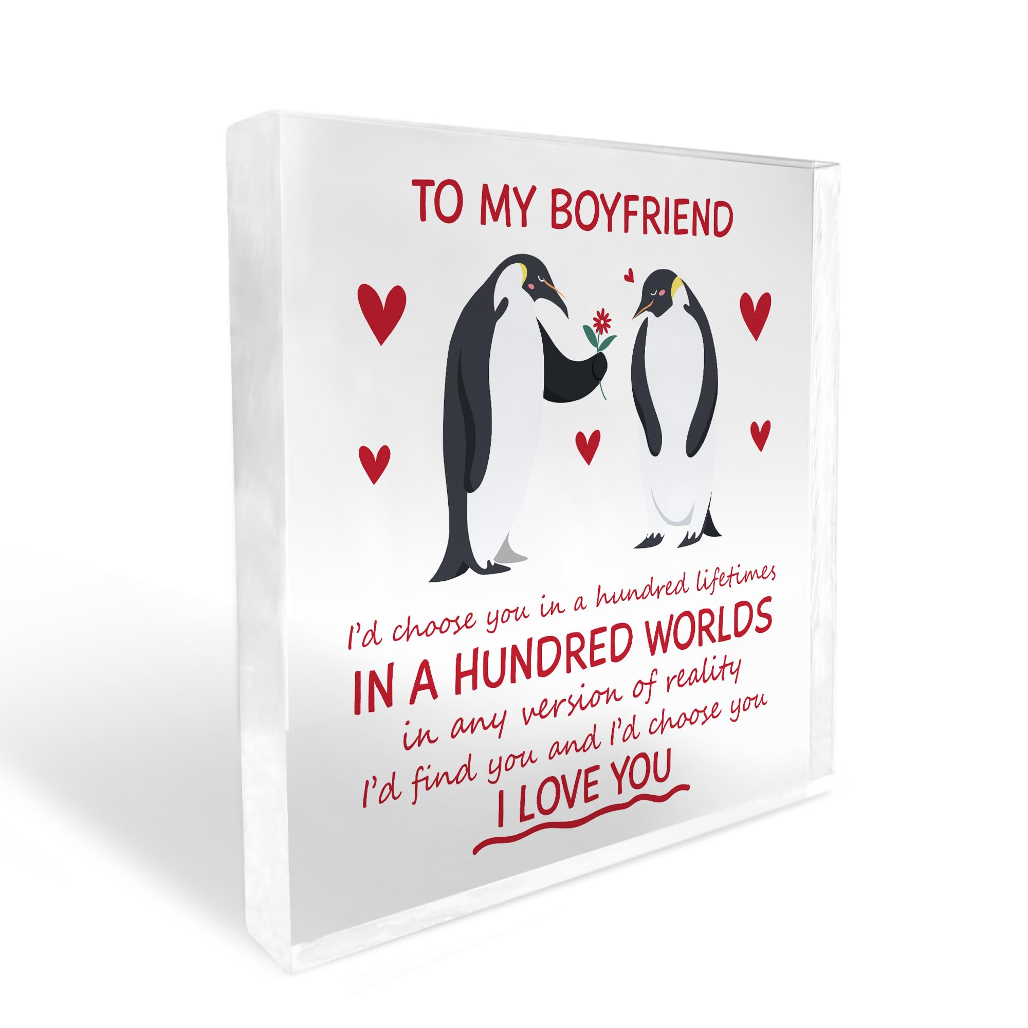 Red Ocean Gift for Boyfriend from Girlfriend, Birthday Gift for Boyfriend, Acrylic Freestanding Plaque for Boyfriend, Anniversary Brithday Valentine Xmas Present, Couple Gifts For Him Men