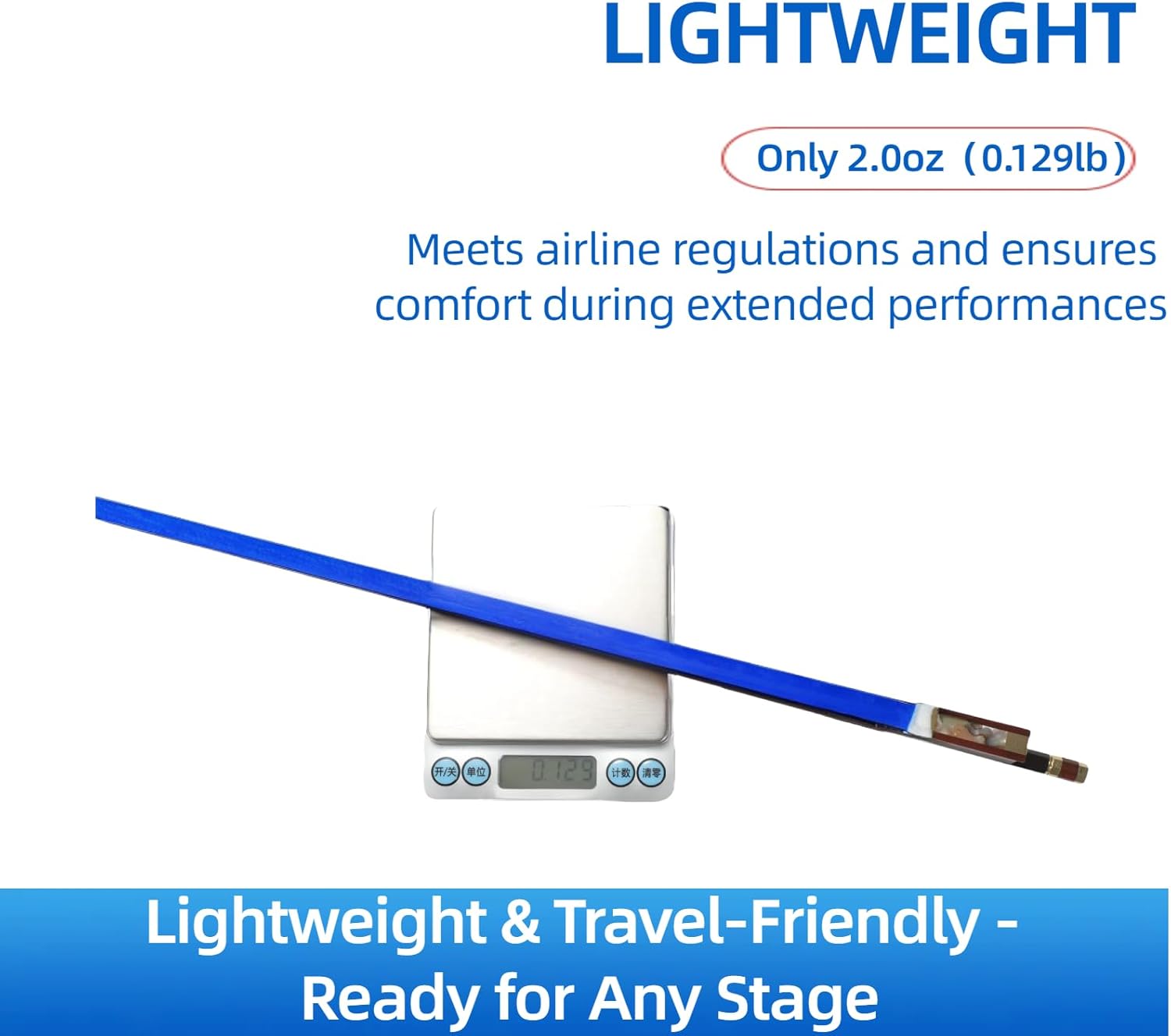 Premium Carbon Fiber Violin Bow 4/4 - Lightweight, Durable, & Stylish with Snakewood Frog & Dyed Horsehair，Colorful Carbon Fiber Violin Bow - Vibrant Design with High-Performance Materials (Blue)