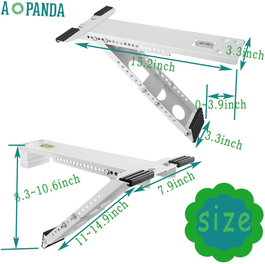 AOPANDA Window Air Conditioner Support Bracket, Universal AC Window Air Conditioner Support Bracket Heavy Duty Up to 165lbs.