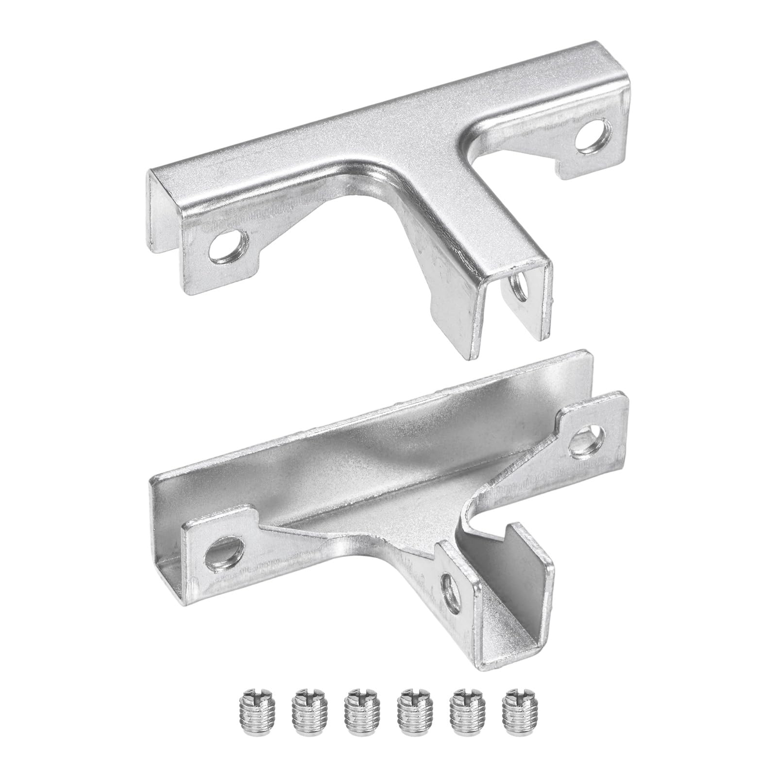 M METERXITY Glass Fixing Clip (8-10mm) 2 PCS - Aluminum Alloy T-Shaped Glass Combination Fixing Bracket & Reinforced Clip Clamp Accessories, Apply to DIY Display Cabinet/Fish Tank