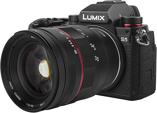 Miniatura 5 de MEKE Lente de marco completo de enfoque manual de gran apertura F1.2 de 1.969 in compatible con cámaras Panasonic Lumix Sigma Leica L-Mount S1H S1