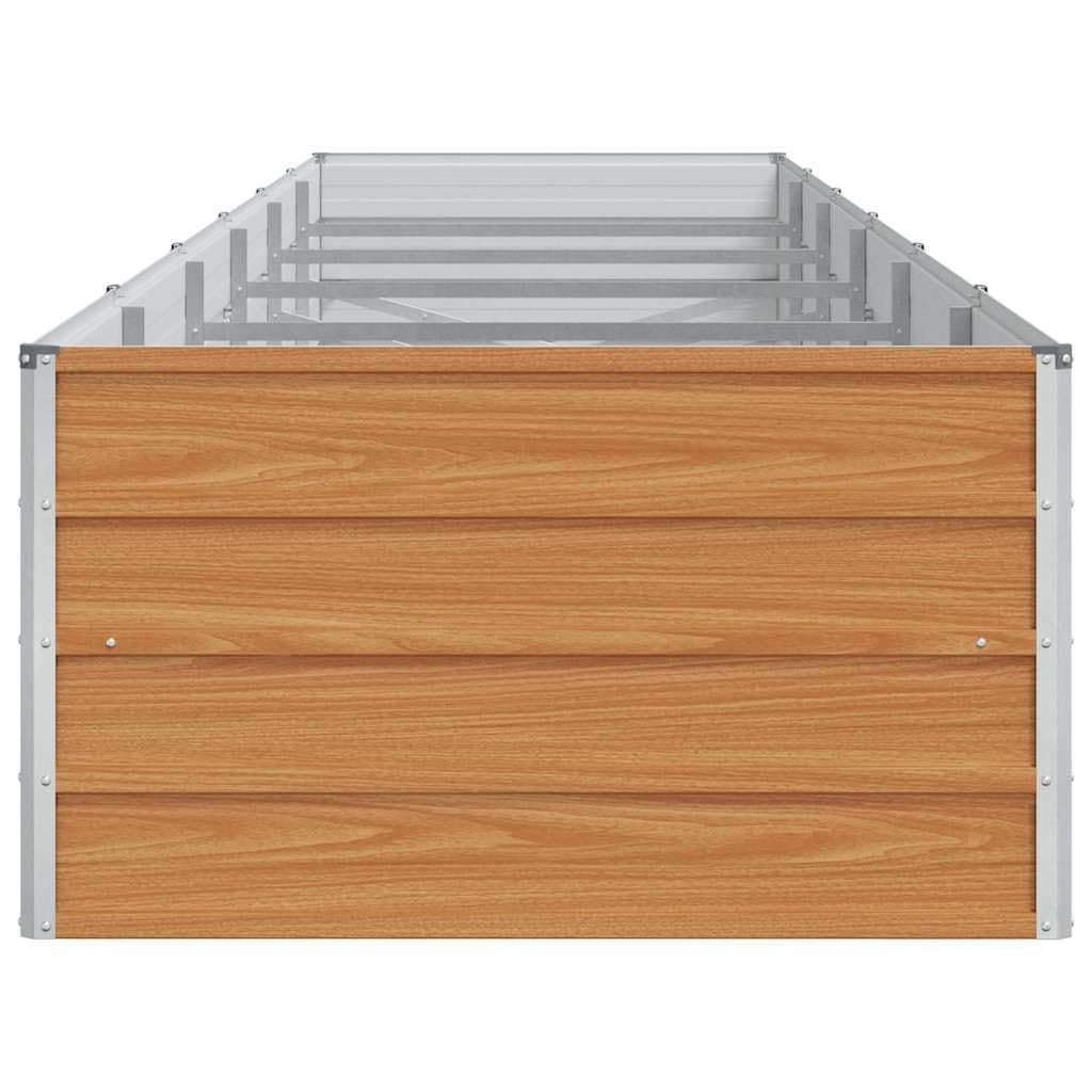 Homogen Bancal de acero galvanizado de color marrón claro, 480 x 80 x 45 cm, con drenaje para jardín, balcón, terraza, resistente a la intemperie, material resistente, ideal para flores, cultivo y
