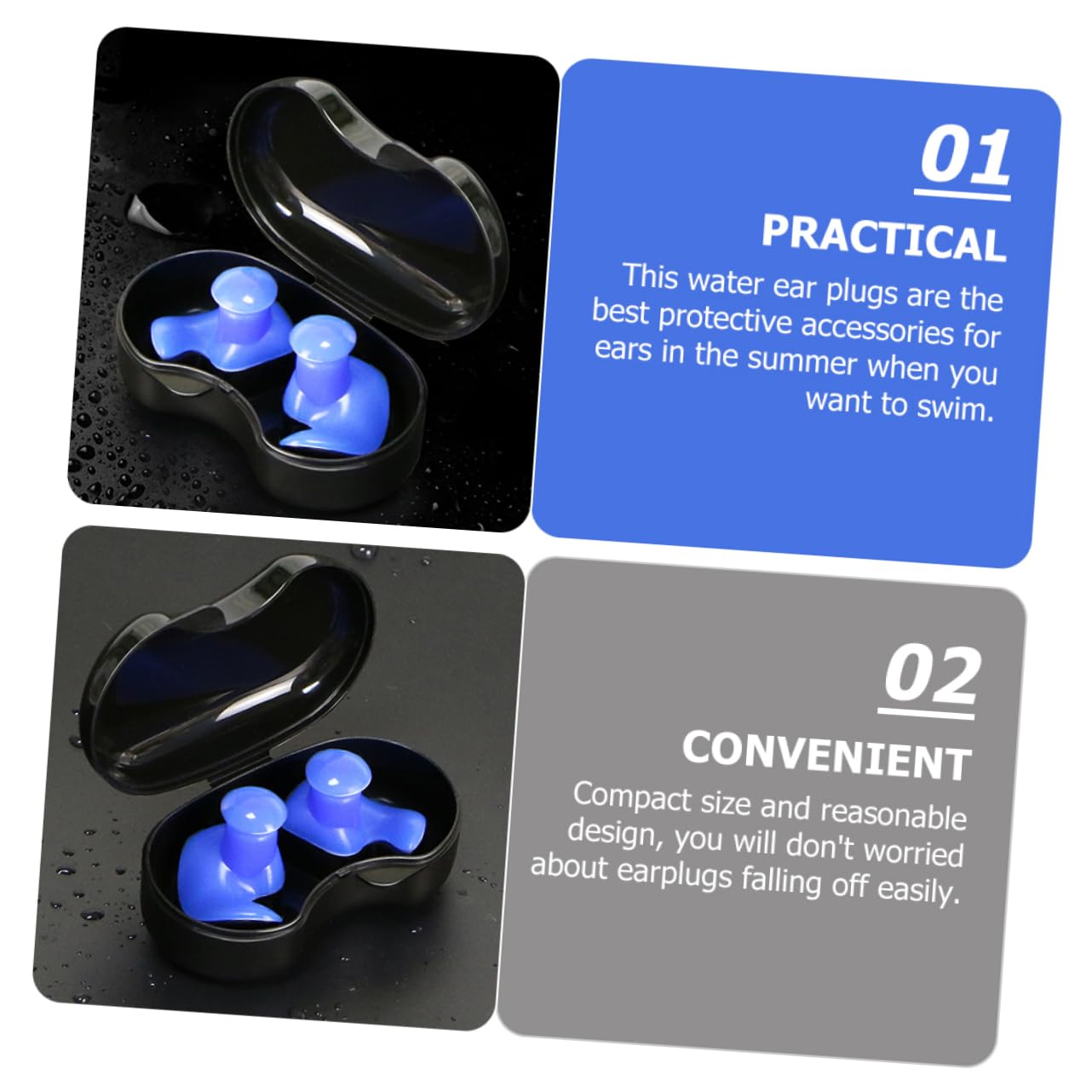 BCOATH Silicone Swimming Ear Plugs Reusable Diving Earplugs for Water Sports for Boys and Girls Adults