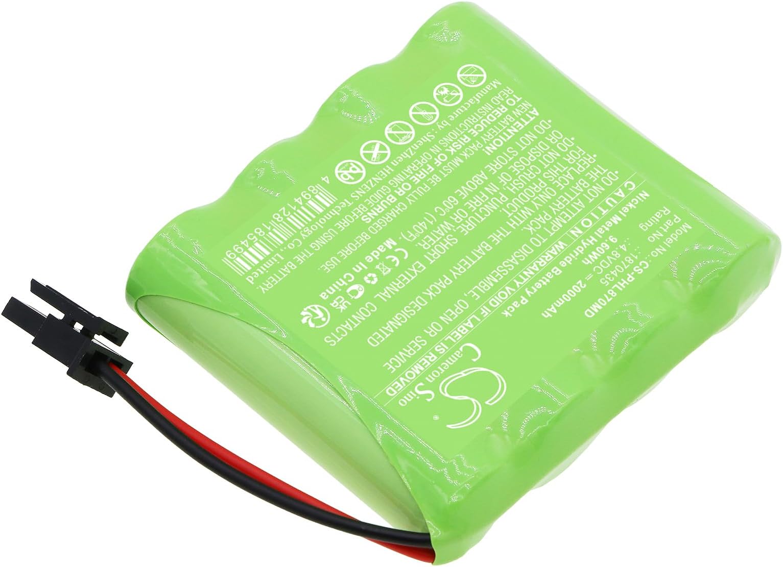 2000mAh/4.8V Battery Compatible with Ph-ps GoSafe Mobile Alert System, Lifeline GoSafe Mobile Alert S, fit P/N: 1870435, B11923