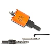 Vista 27 de Sierra de agujero de 3 pulgadas con eje para metal, madera y plástico, cortador de agujero bimetálico de 76 mm para diferentes proyectos con borde