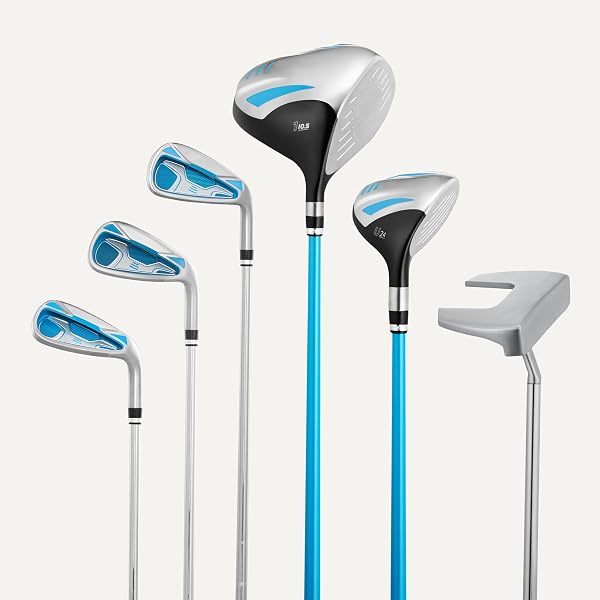 Amazon Basics Juego de Palos de Golf, 6 Piezas con Bolsa de Soporte, Palo con Cara de Gran Tamaño, Centro de Gravedad Bajo - 4