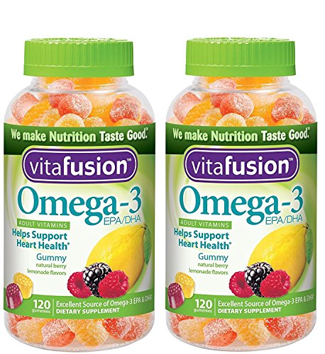 Vitafusion snuKhr Omega 3 Gummies, 120 Count (Pack of 2)