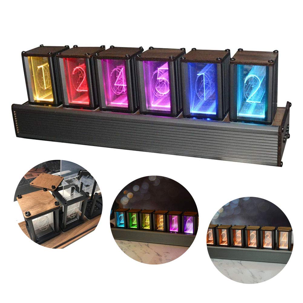 Cadeaux personnalisés, kit de Bricolage Nixie Tube Clock, Horloge à Tube numérique à 6 Chiffres, contrôle de l'horloge LED, Cadeau pour père, Amis, Festival, Assemblage f