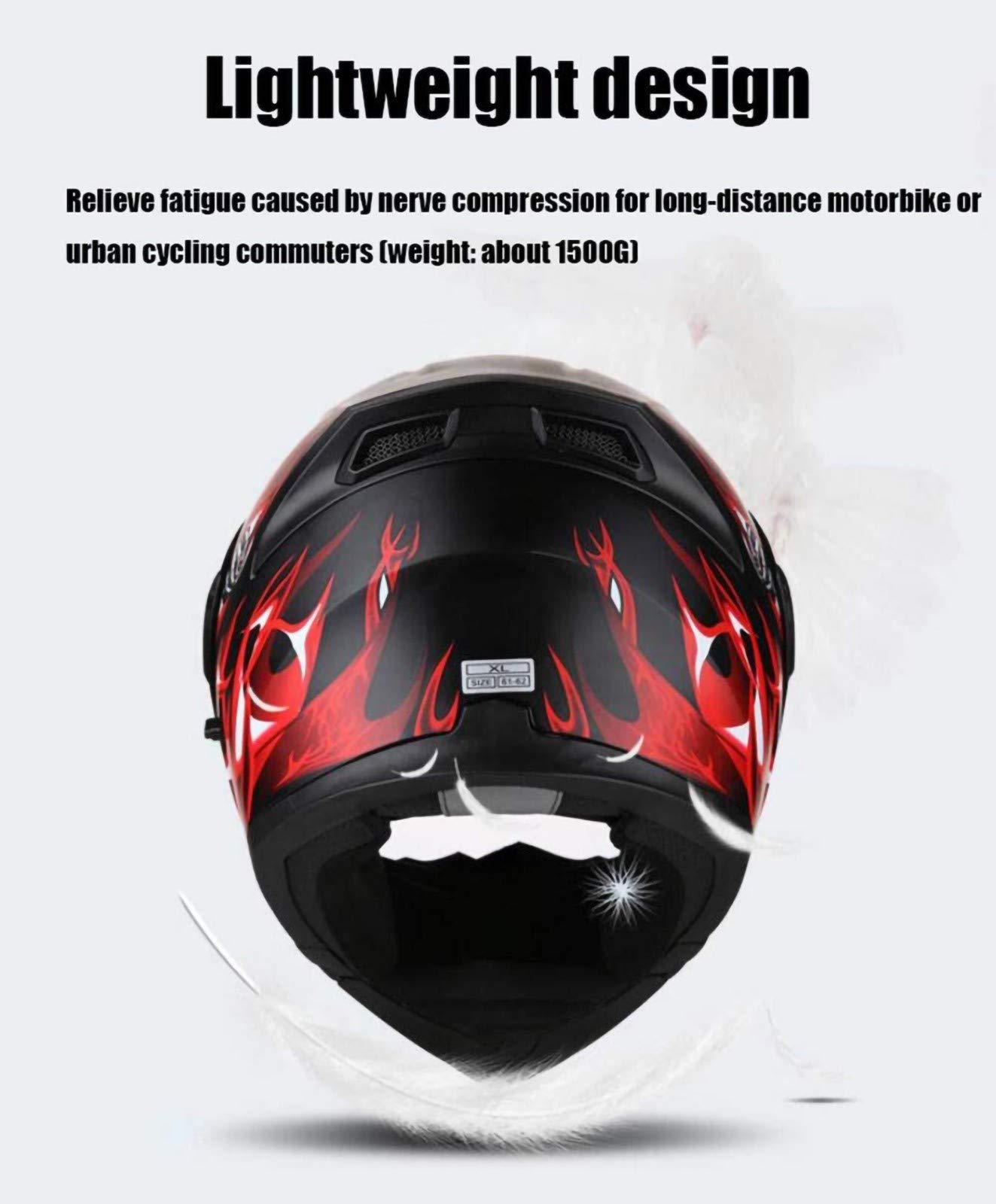Casque Moto Intégral Bluetooth - Homologué ECE/DOT - Double Visière Anti-buée - Taille S-XXL (55-64 Cm) - Inclus Gants Et Masque - 5