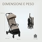 Foto di Giordani G-Touch Passeggino Leggero 6.9 kg, Chiusura Automatica One-Touch, da 0 Mesi a 22 kg,Seduta Imbottita, Ruote con Sospensioni e Dettagli in Ecopelle, Compatto e Salvaspazio, Beige