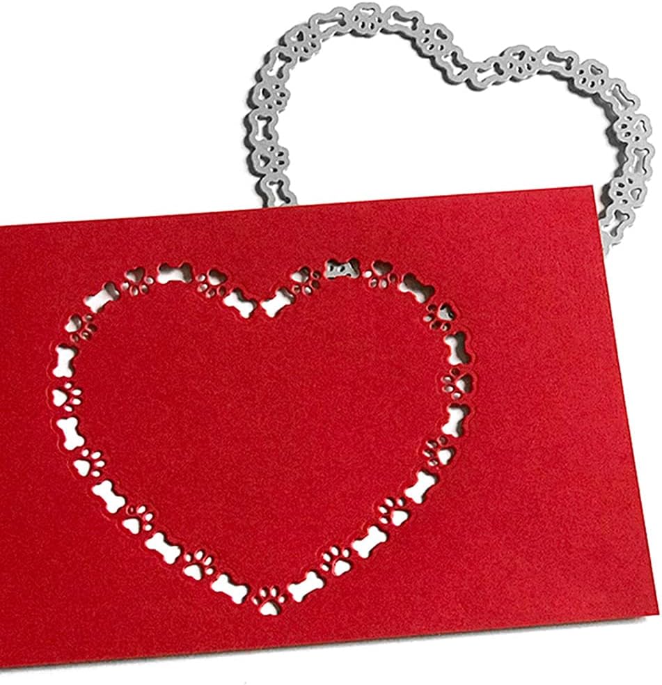 Heart Dog Paw Bone Metal Die Cuts,Cutting Dies for Card Making Clearance,Embossing Dies for Scrapbooking, DIY Album Paper Cards Art Craft Decoration