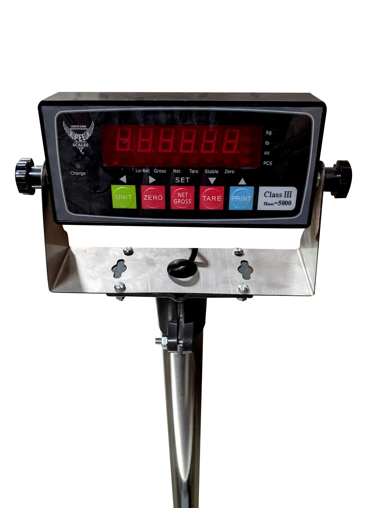 PEC Scales Stainless Steel Bench Scale, Commercial Digital Weighing Scale/Postal Scale/Shipping Scale, 800×0.05lb Capacity (16