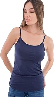 توب بحمالات رفيعة مرن من القطن ميسيري- كحلي للنساء