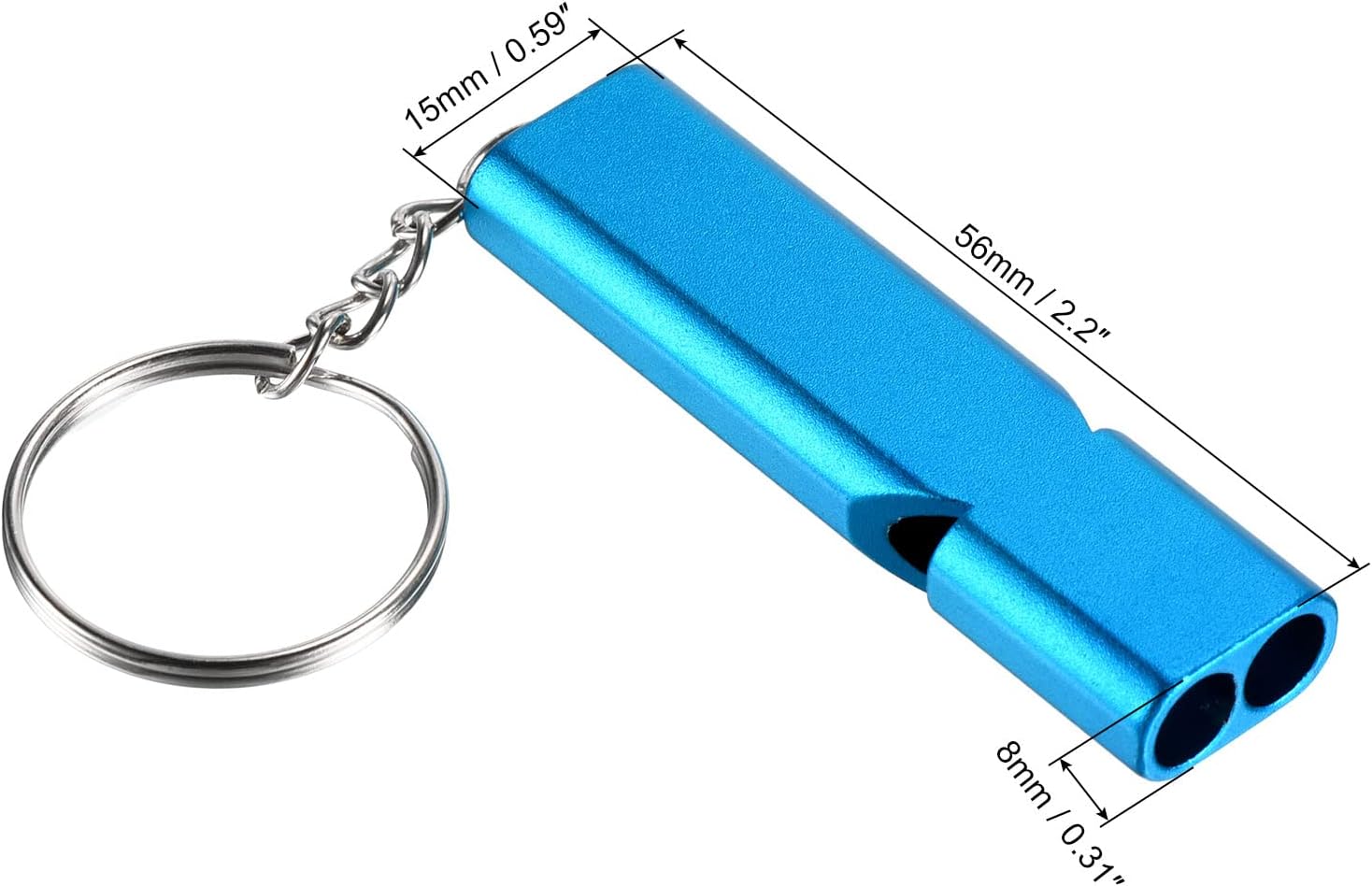 PATIKIL Emergency Survival Whistles, Double Tubes Whistle Super Loud Aluminum Whistles with Lanyard Keychain for Outdoor Camping Hiking Boating