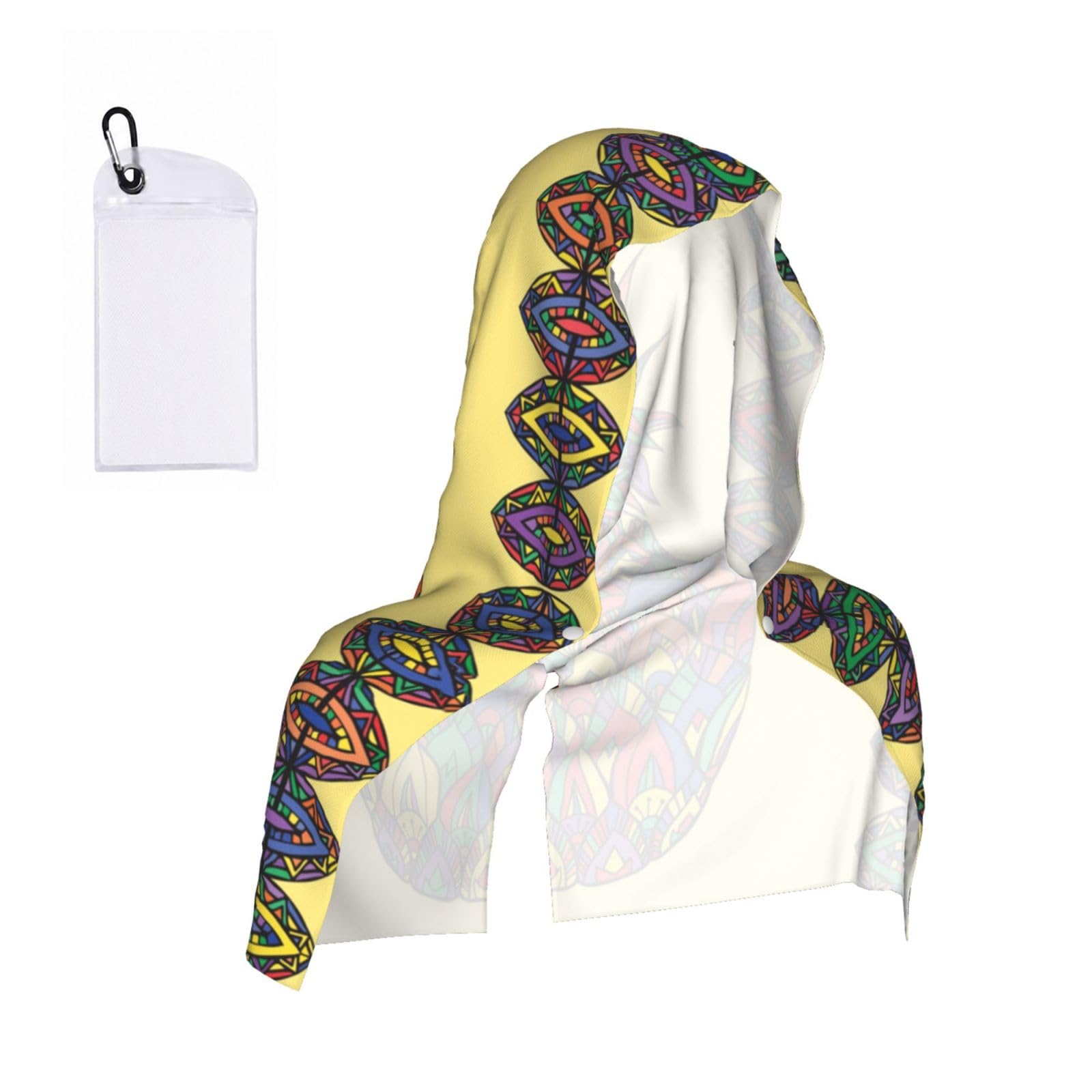 SATUSA Rainbow Pineapple Print Cooling Hoodie Towel, Cooling Towels For Neck And Face, Quick Drying Absorbent Cooling Head Towel Beach Camping Gym Construction(2pcs)