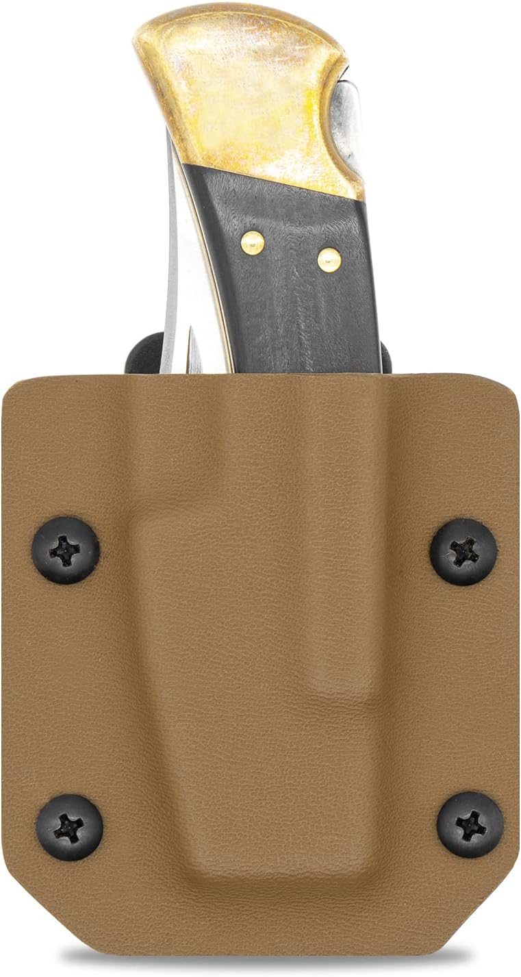 Clip & Carry Kydex Sheath for The Buck 110 & Buck 112 Folding Pocket Knife ~ USA Veteran Made (Knife not Included) | Click Retention | Adjustable Cant | Belt Holster Case