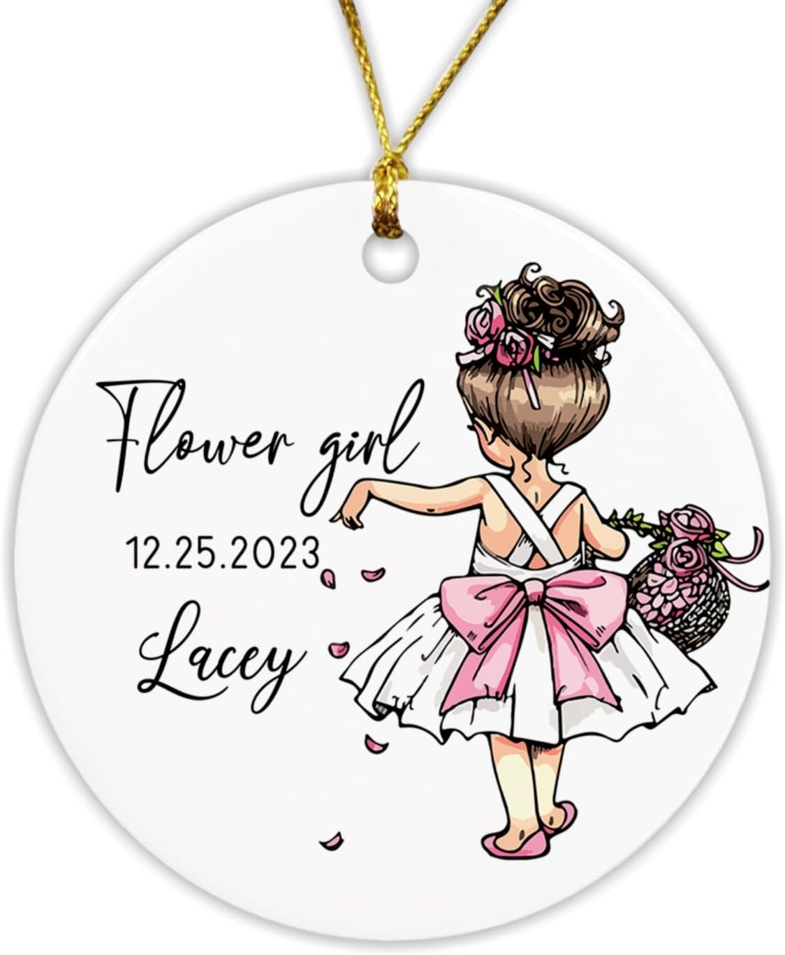 Flower Girl Ornament, Bridesmaid 1st Xmas Ornament
