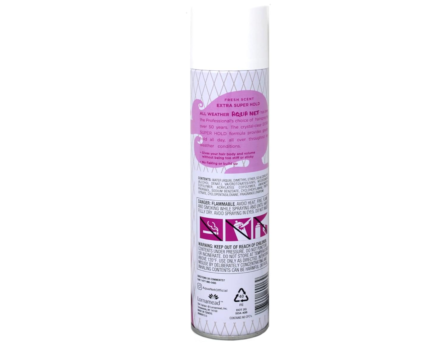 Aqua Net Professional Hair Spray Extra Super Hold Fresh Fragrance 11 oz (Pack of 10)