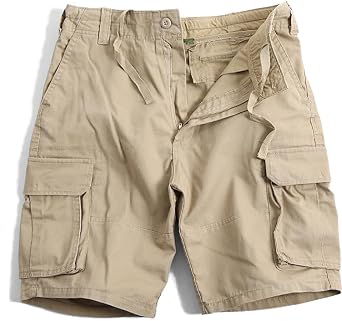 Army Paratrooper Cargo Shorts - Tactical Military Style & Colors Fatigue Short, Vintage Washed Material, Zipper Fly