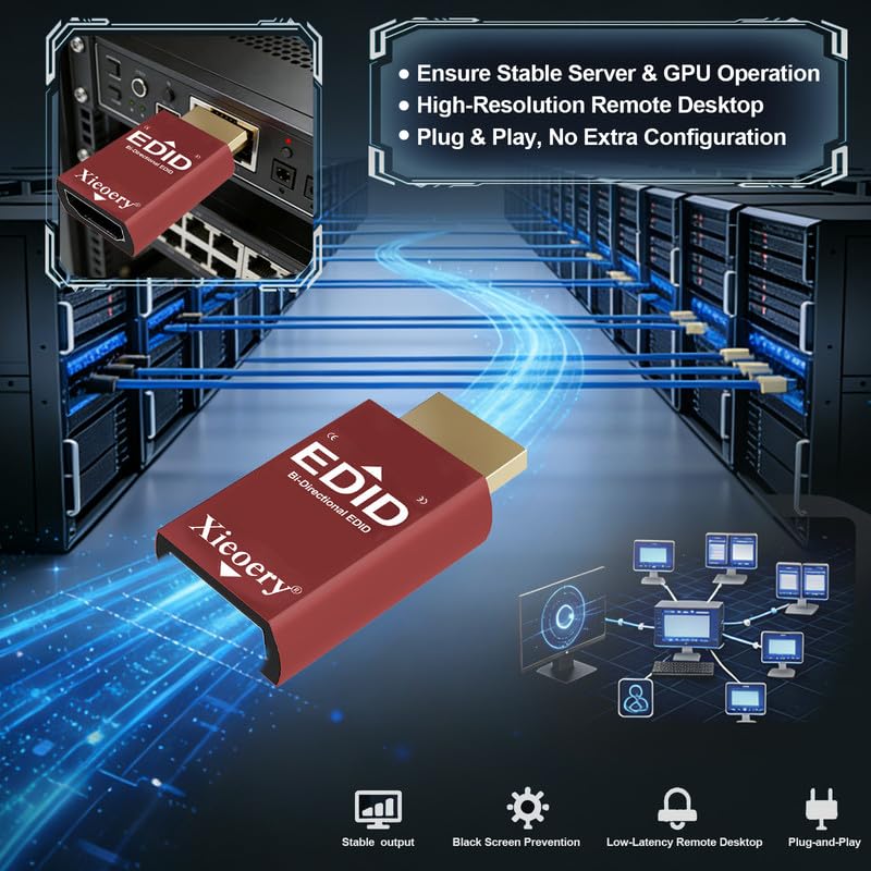 HDMI EDID Emulator 2K/4K HDR Dummy Plug miniatura 6