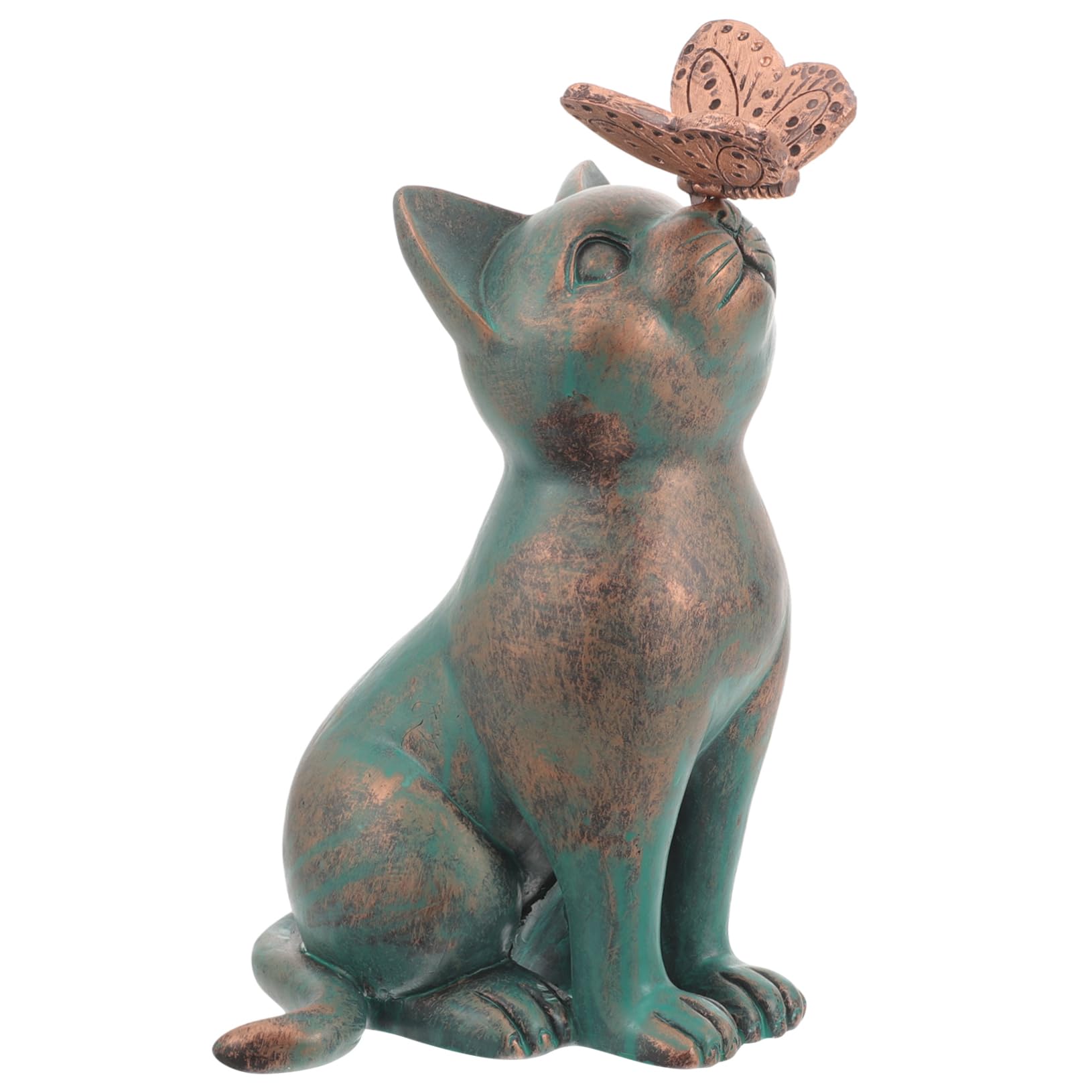 Figurine de chat miniature compacte en résine solide résistante aux chocs
