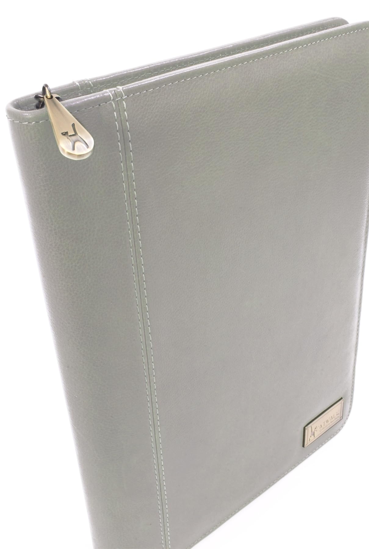 Catwalk Collection Handbags - Portacuaderno Piel - Portadocumentos - Carpeta para Tablet y A4 Documentos - Portafolio de Viaje Mujer - Chloe - Gris