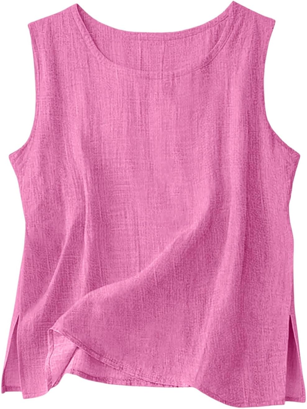 Womens Tank Tops Summer Sleeveless Tee Beach Vacation Shirt Casual Loose Fit Round Neck Basic Outfits Clothes