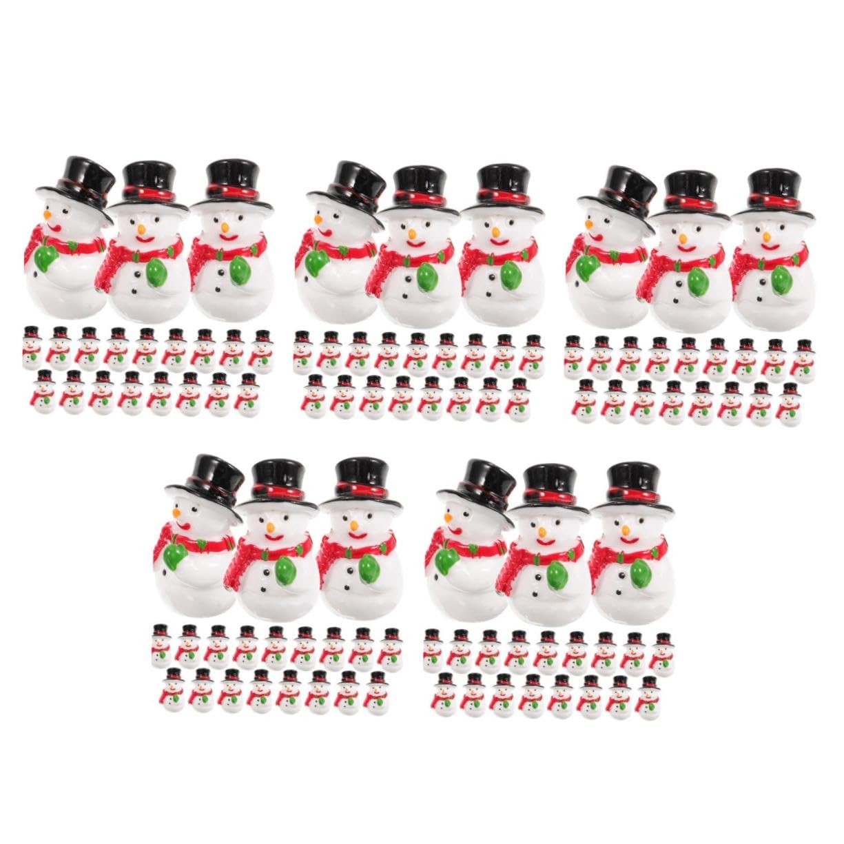 MAGICLULU 5 Juegos Muñeco De Nieve De Resina Navidad Bolas De Nieve Mini Muñeco De Nieve Navideño Figuras De Muñeco De Nieve Mini Muñecos De Nieve Pequeño Muñeco De Nieve Hielo 20 Piezas * 5