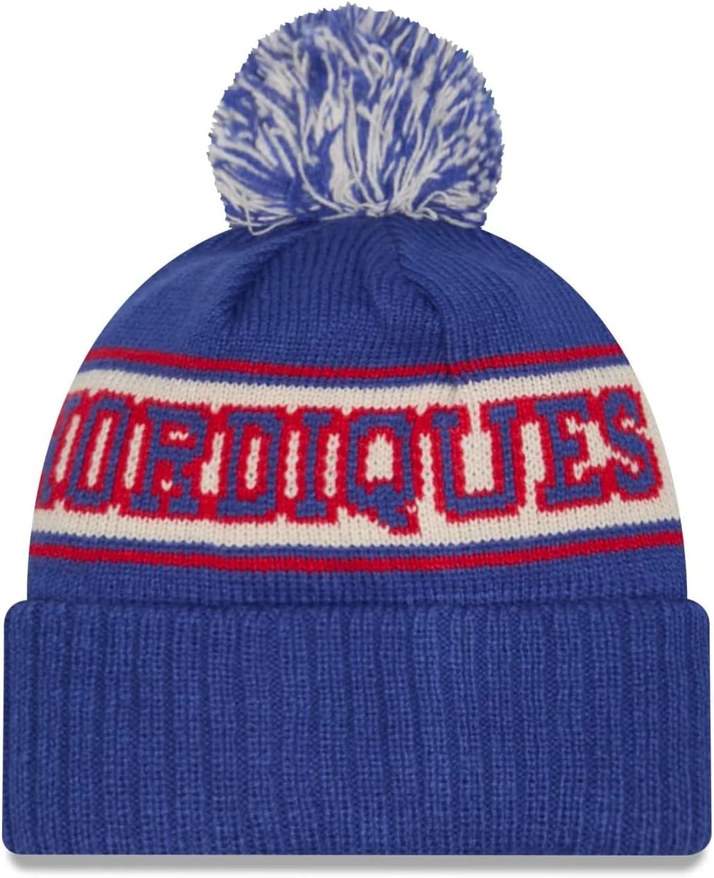 New Era NHL Unisex-Adult Primary Logo Retro Pom Cuffed Knit Fleece Lined Cold Weather Beanie Hat - Image 2