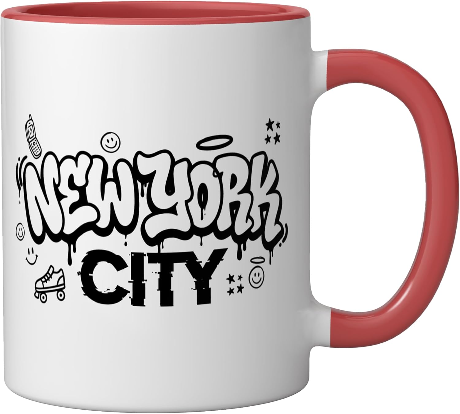 New York City, New York Ceramic Mug, Red/White - Image 2