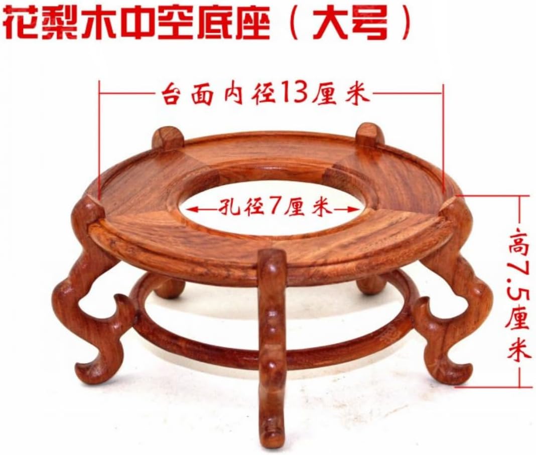 13cm Decoration Solid Wood Base Fish Tank Flower Bonsai Crystal Handicraft Base