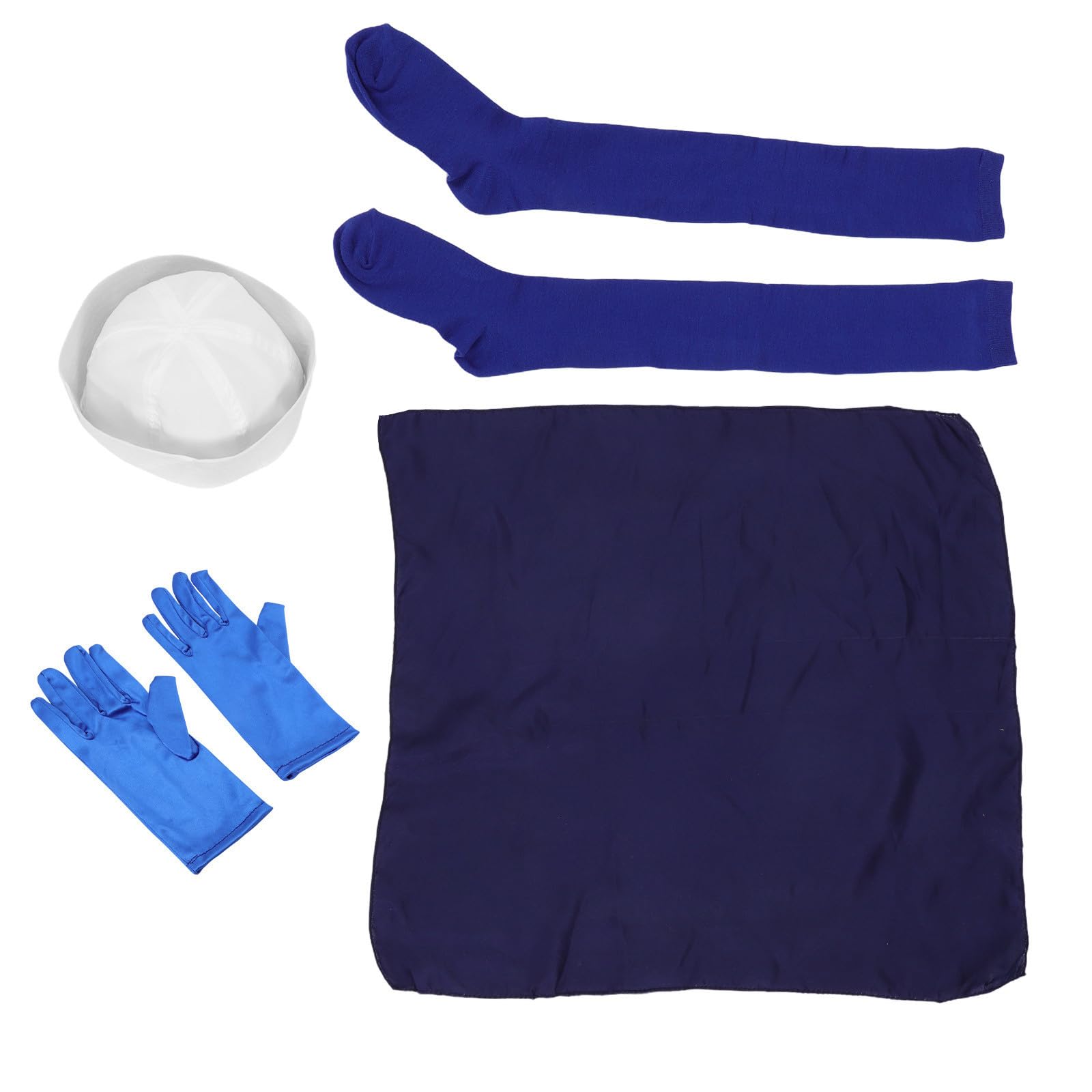 Tofficu 5 Juegos Conjunto de Disfraz de Marinero para Mujer Sombrero Ajustable y Bufanda Náutica de Tela de Color Claro, Cómodo para Fiestas Temáticas y Eventos Festivos