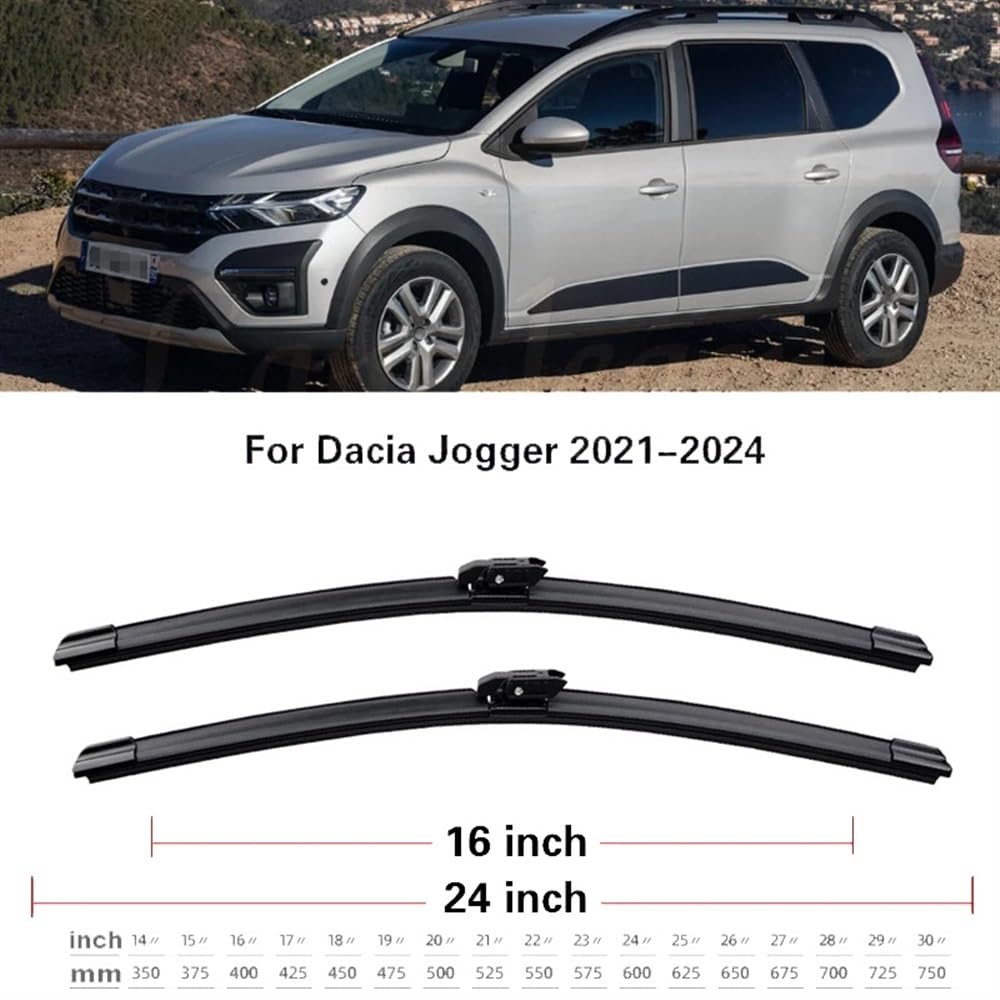 Spazzole tergicristallo anteriori posteriori compatibili con Dacia Jogger 2021 2022 2023 2024 Parabrezza ibrido Parabrezza Finestra Accessori auto