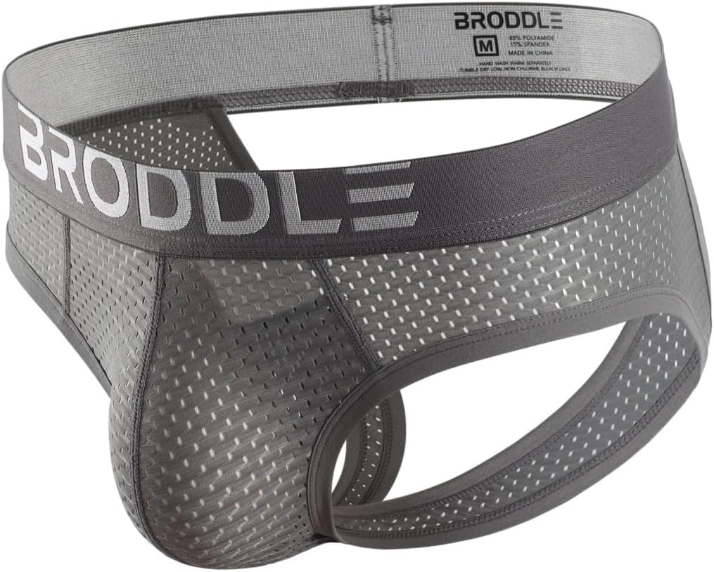 Men's Mesh Padded Pouch Athelic Supporters Breathable Jockstrap Elastic Waistband Low Rise