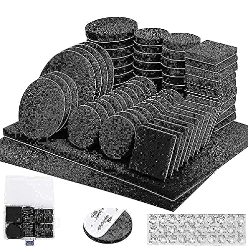 Product Image Furniture Pads Black 136 Pieces Pack Felt Furniture Pads + Non Slip Furniture Pads 20 Pieces 2" Anti Skid Furniture Pads Stopper #TOP1