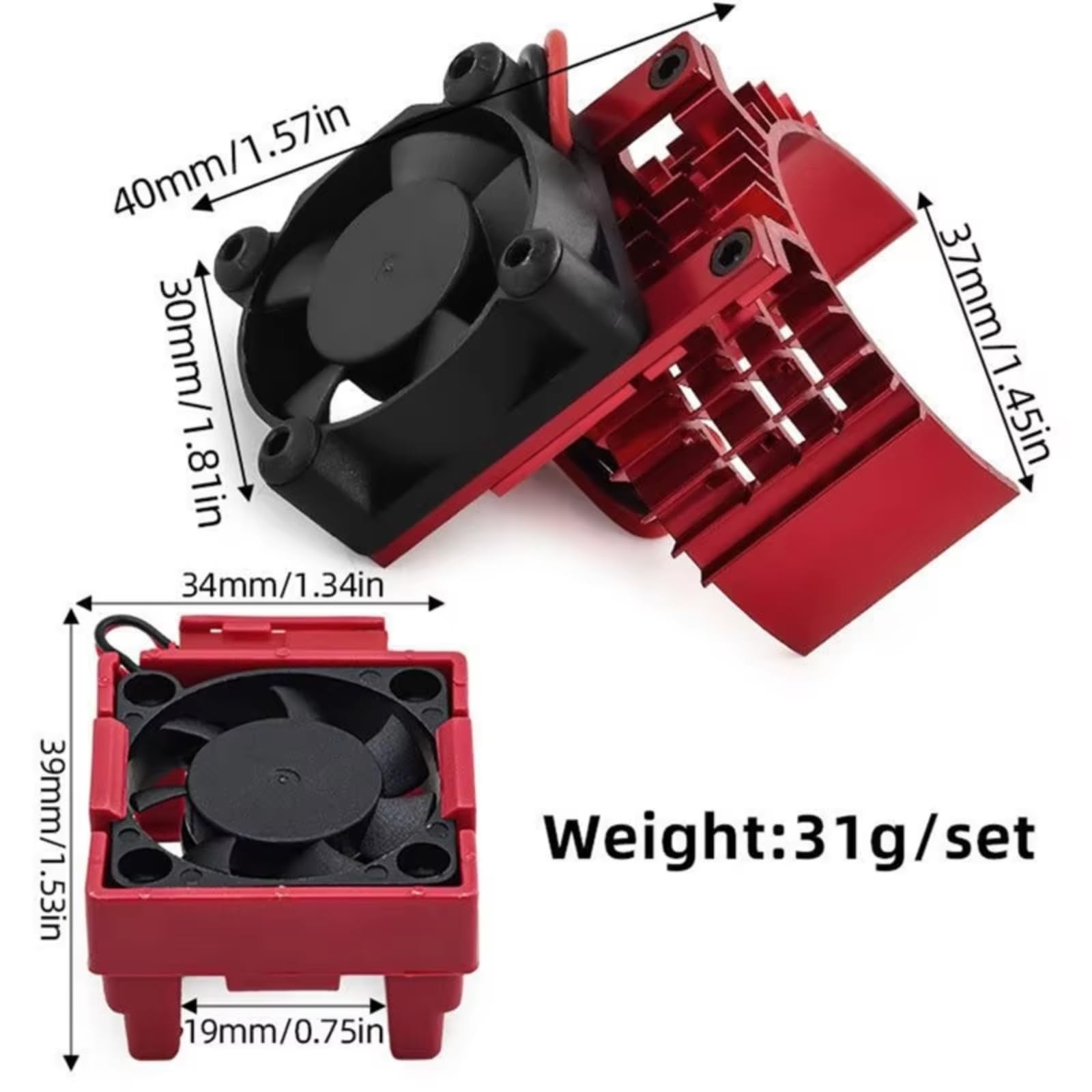 Para Traxxas Para Slash Para Stampede 1/10 RC Ventilador Refrigeración