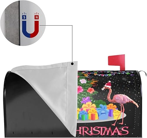 Miniatura 4 de Cubierta magnética impermeable para buzón de correo con diseño de flamencos y regalos para árbol de Navidad, para decoración del hogar, jardín, 25.5