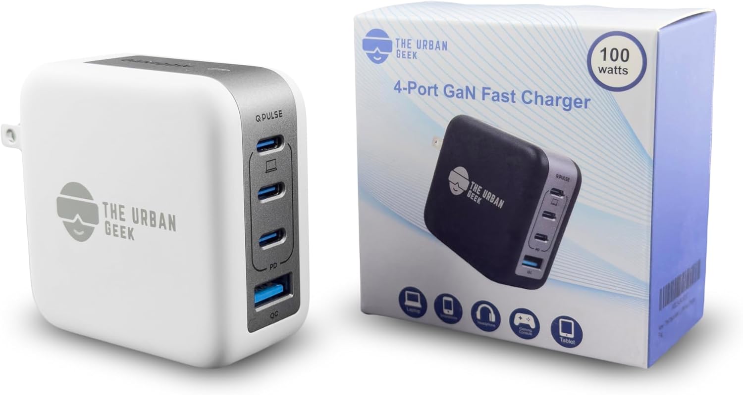 100W USB C Charger, Charger Block - Multiport GaN III Type C, Fast Charging for MacBook Pro, iPad, iPhone, Samsung - Designed in USA, Mac Charging Block - White